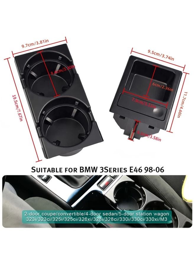 BMW 3 Series E46 1998 2006 Carbon Fiber Pattern Center Console Cup Holder Bottle Rack Coin Tray - Image 3
